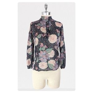 vintage 70's floral blouse
